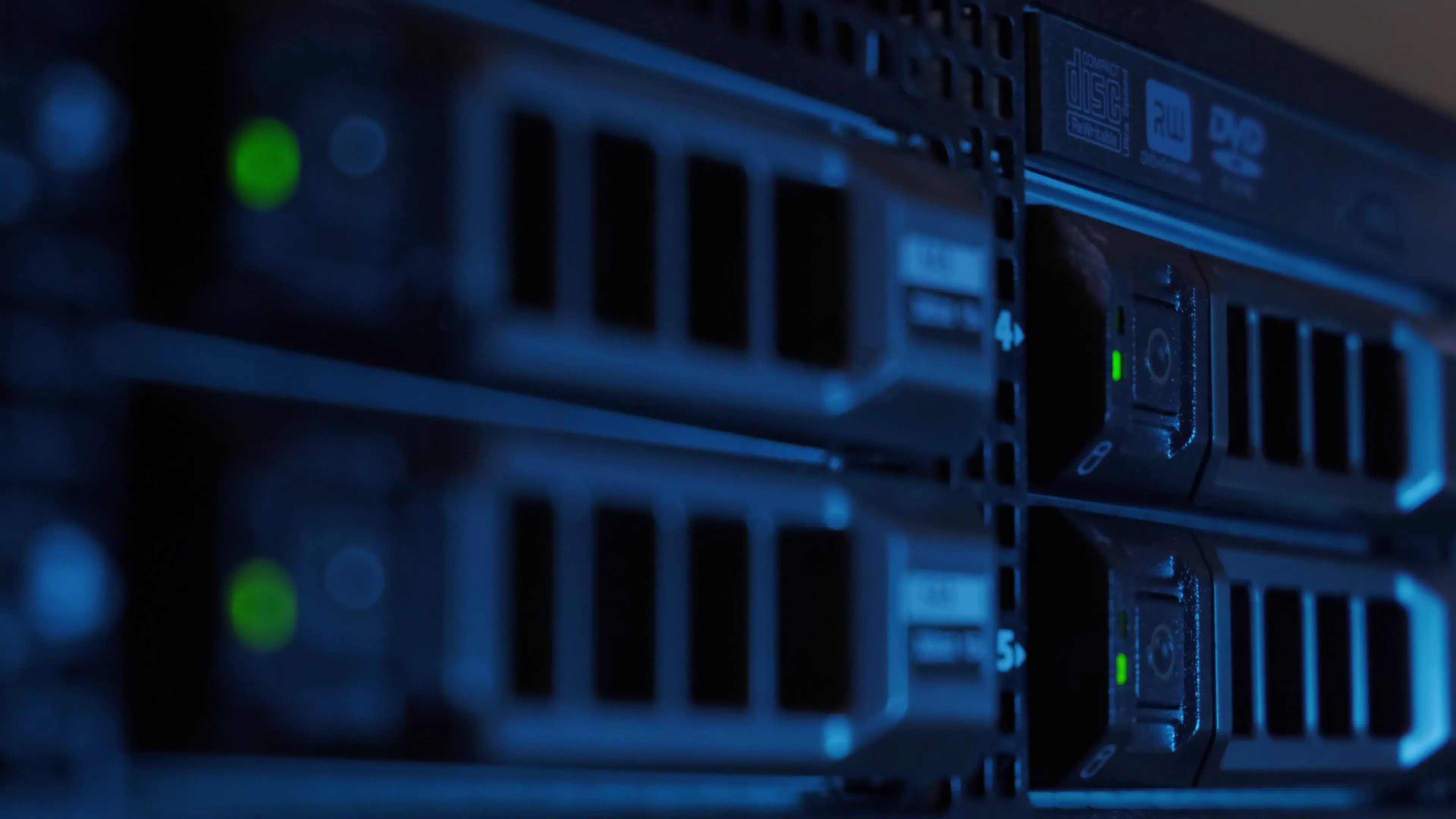 Illuminated server racks in a data center